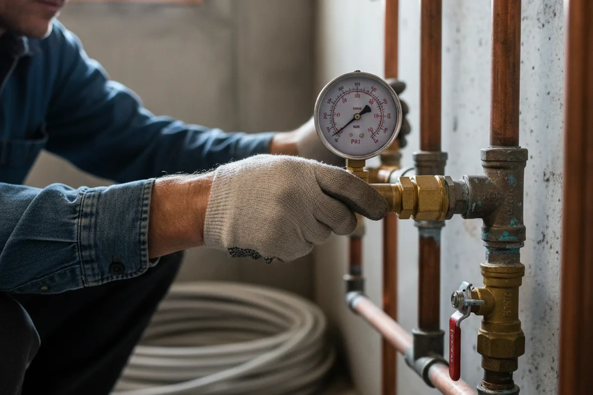 Pressure testing a repaired line during Water Line Repair in Swartz Creek